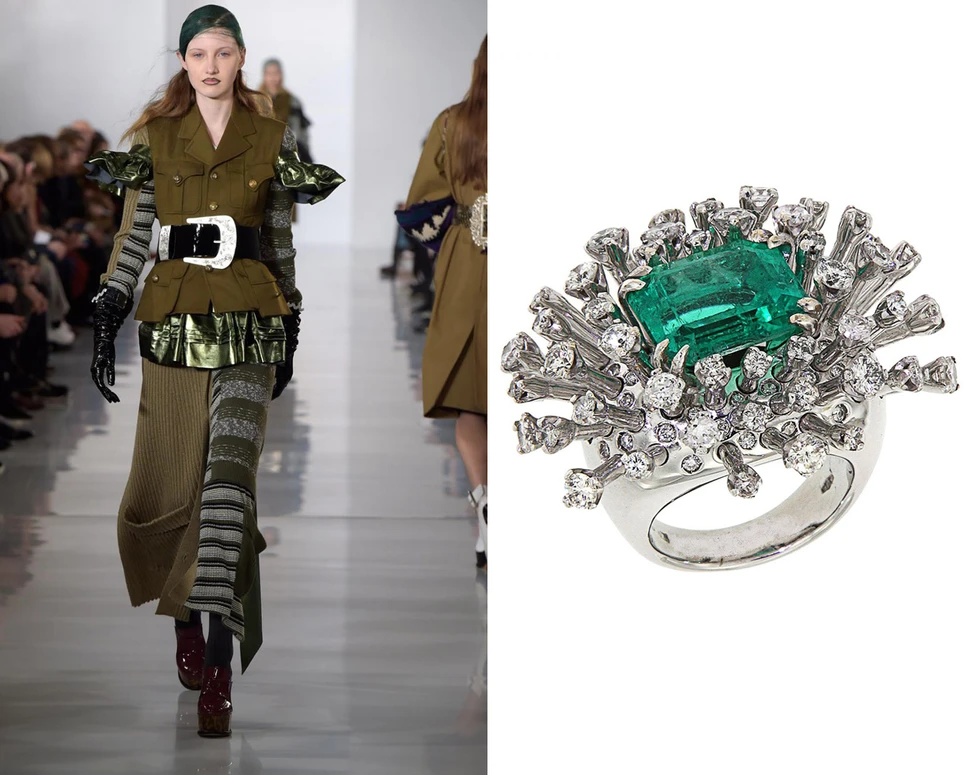 <p>Maison Marginal and Colombian Emerald Ring by Botta Gioielli £56,870</p>
