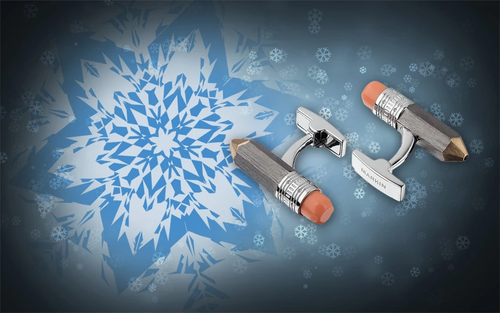 <p>Markin Jewellery Silver cufflinks with sapphires and coral</p>