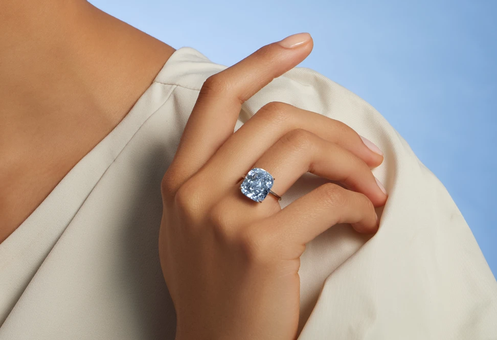 <p>The Mediterranean Blue diamond will be sold by Sotheby’s Geneva on May 13, 2025, with an auction estimate in the region of US$20 million</p>
