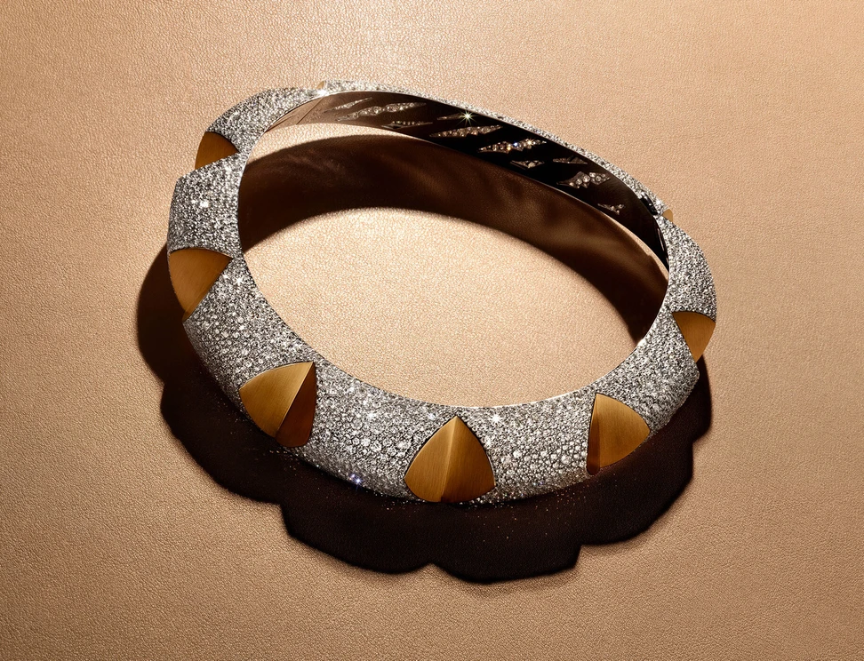 <p>The Messika Fauve necklace, which is inspired by the power and shape of a lion’s claws, is set with 2,491 diamonds with a total weight of 70.28 carats, part of the Terres d’Instinct High Jewellery collection</p>
