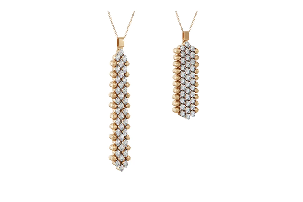 <p>Serafino Consoli Multi-Size pendants from the Brevetto collection with diamonds in 18k yellow gold</p>
