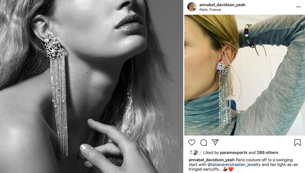 <p>Tatiana Verstraeten fringe earrings</p>
