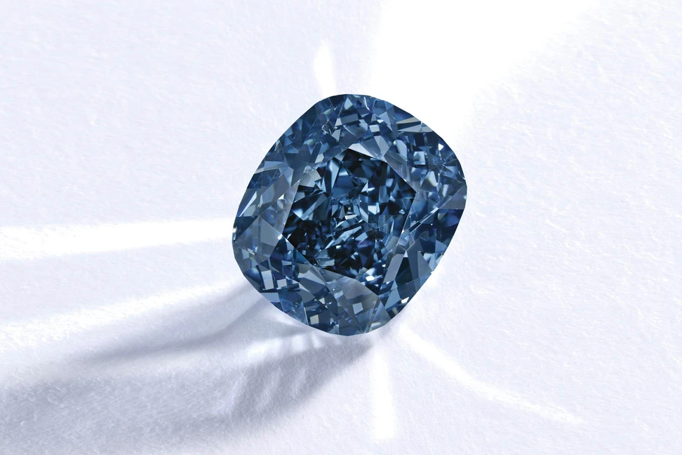<p>The 12.03 carat Blue Moon of Josephine diamond</p>
