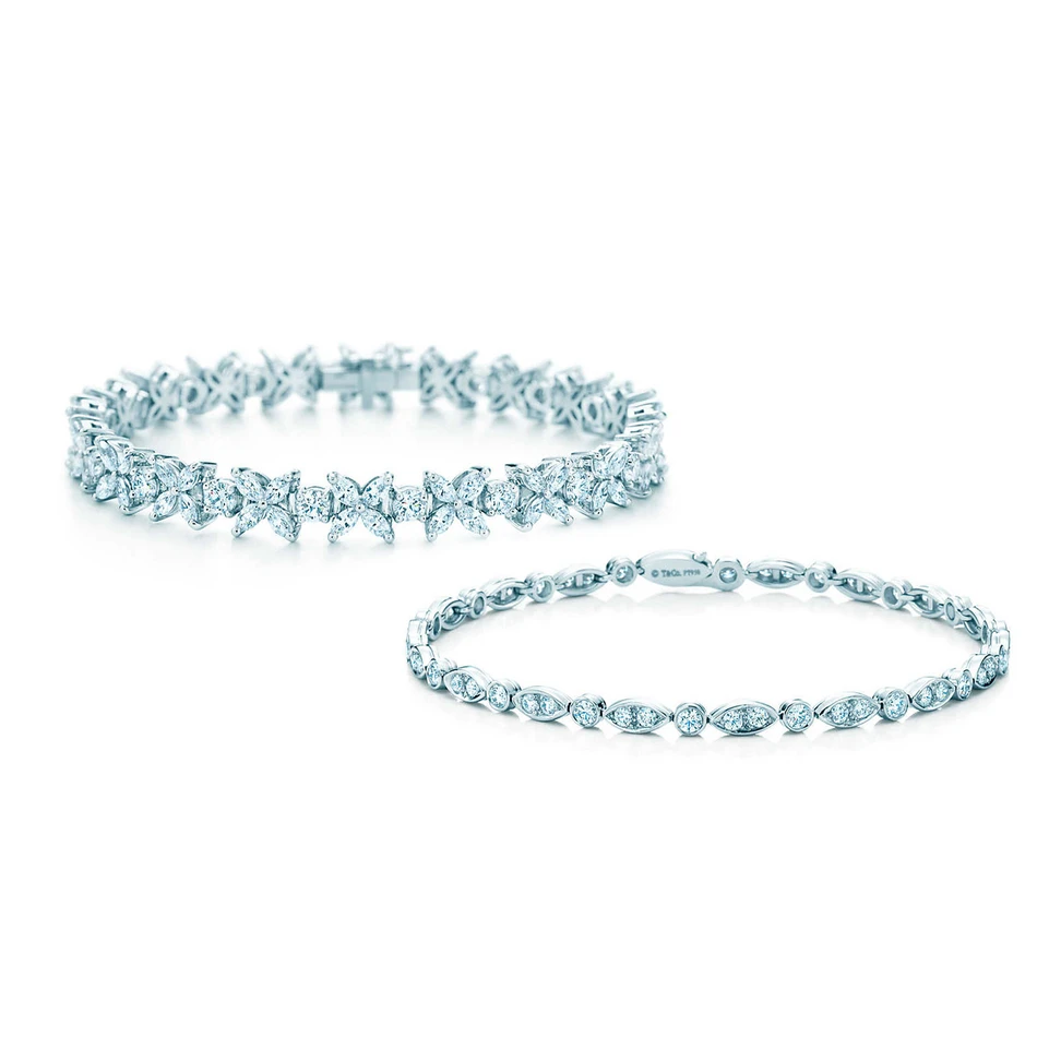 <p>Tiffany&Co. tennis bracelets in platinum and diamonds</p>