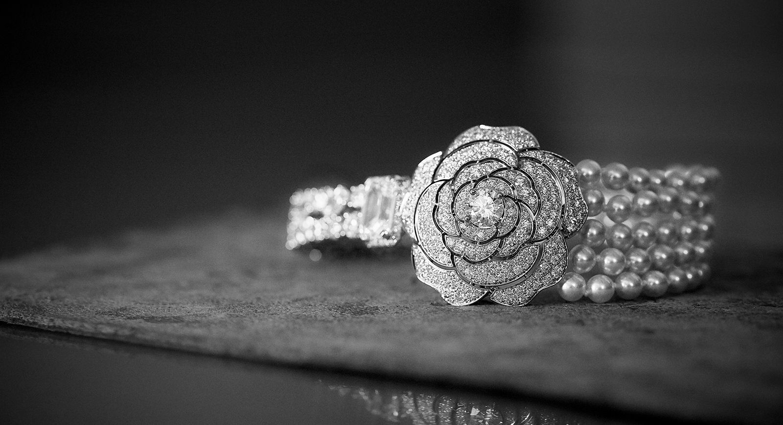 CHANEL Ring Camelia J11188 Camellia Flower Full Pave Diamond 750WG #52  US5.75