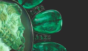 S1x1 hemmerle emerald  hardstone cameo and tsavorite garnet pendant necklace  hemmerle  2 3