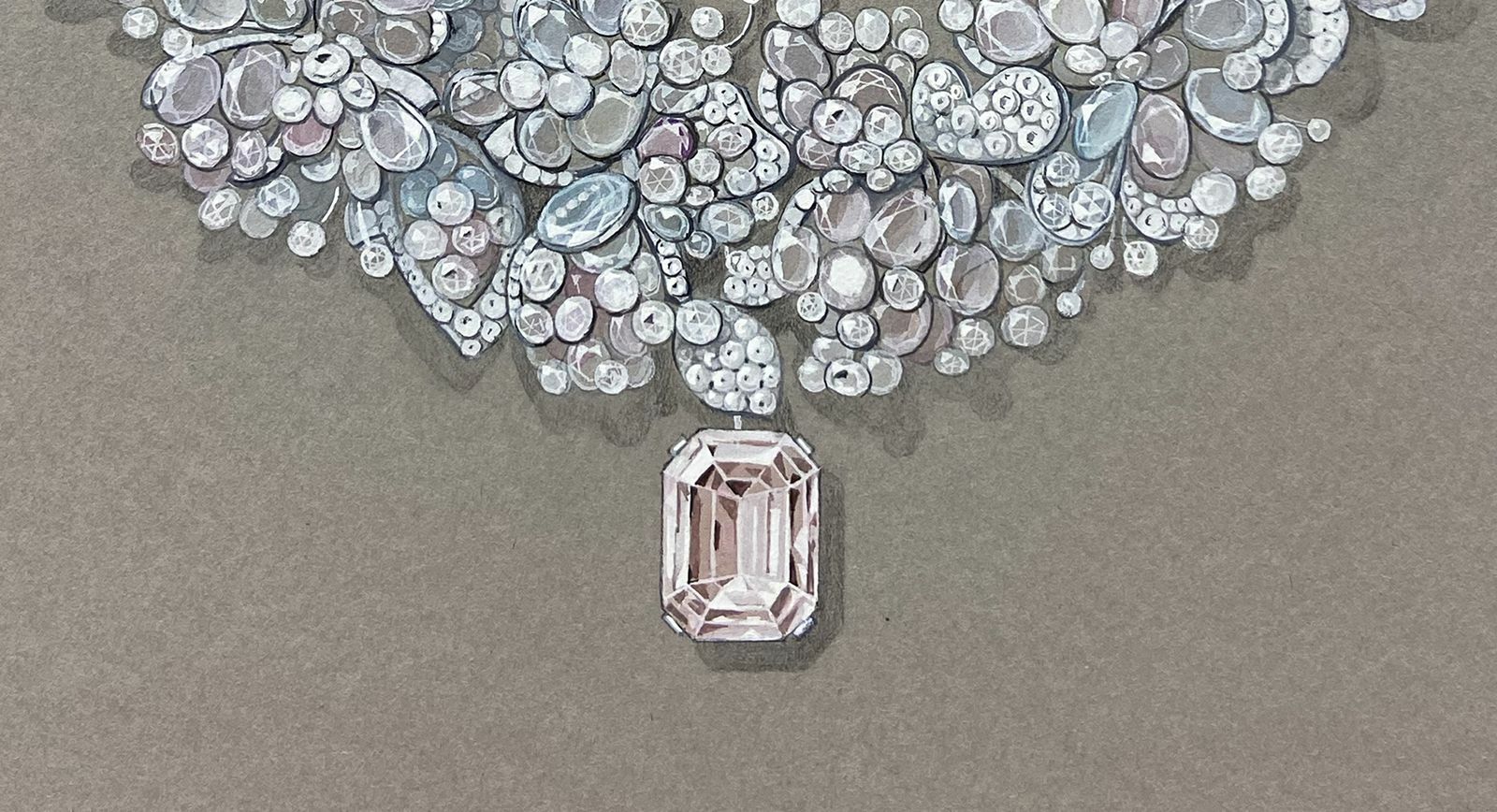 Feng J Jardin de Giverny pink diamond necklace