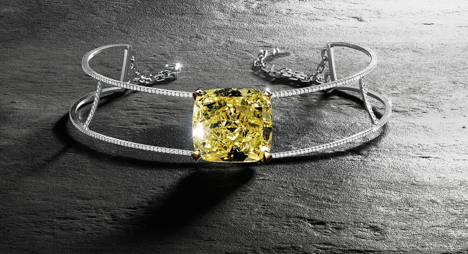 Messika yellow diamond and white diamond choker 