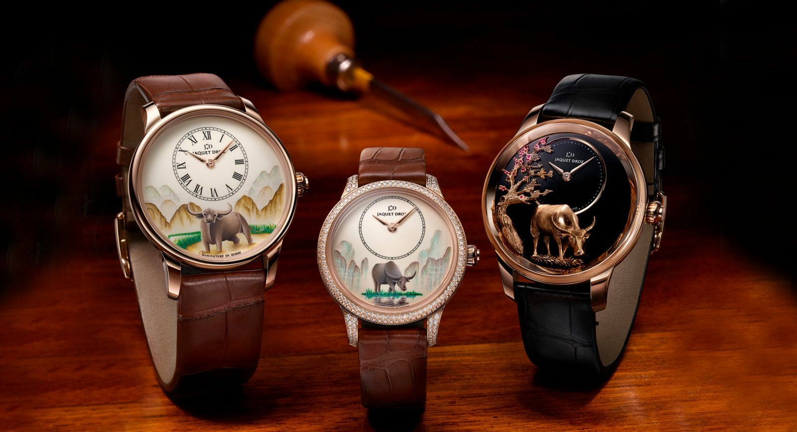 Часы Jaquet Droz Petite Heure Minute Buffalo к китайскому Новому году - году Быка 2021