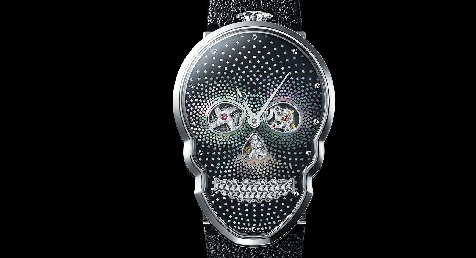 Tasaki x Fiona Krüger Petit Skull watch with mother of pearl