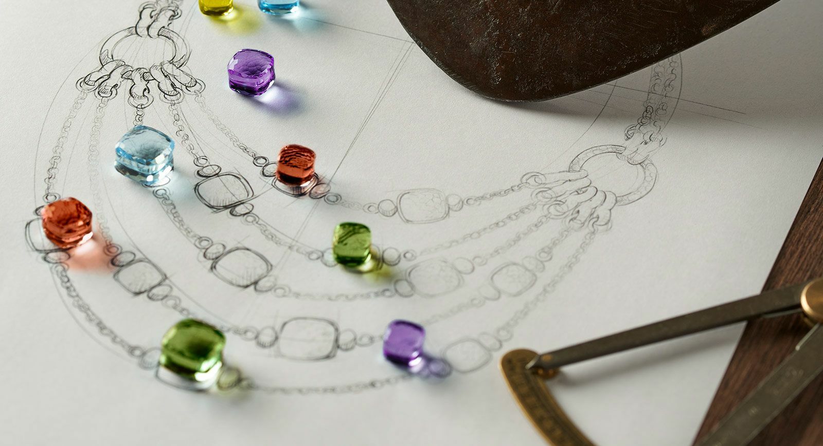 Oval Multicolor Gemstone Eternity Necklace in Sterling Silver (5x4mm)