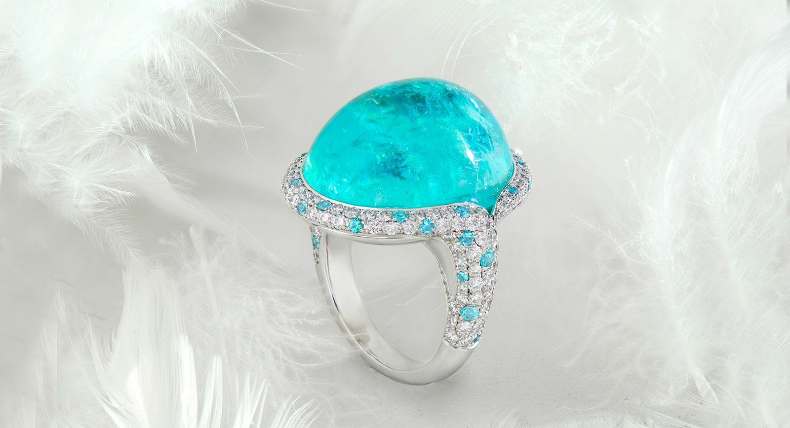 Mermaid tourmaline Paraiba ring