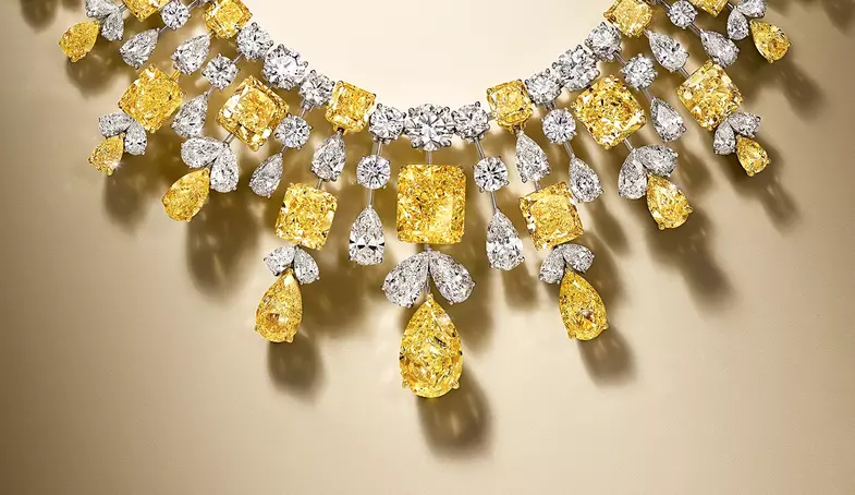 Rubans Rhodium Plated Premium Yellow Sapphire Zirconia Bracelet.