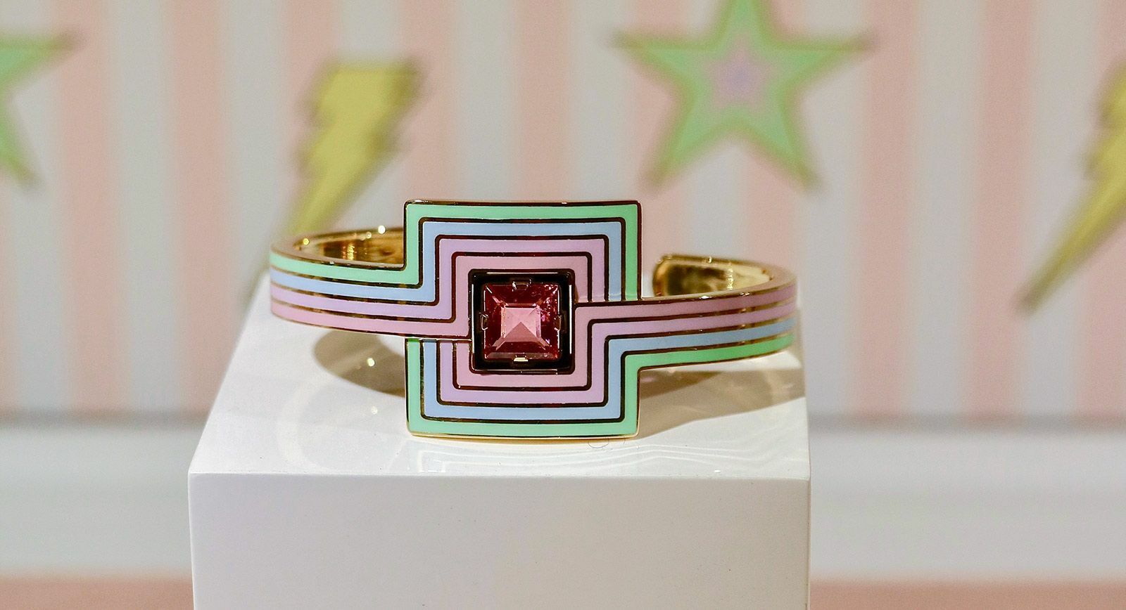 NUUN Jewels 'El Hada'bangle with enamel and tourmaline