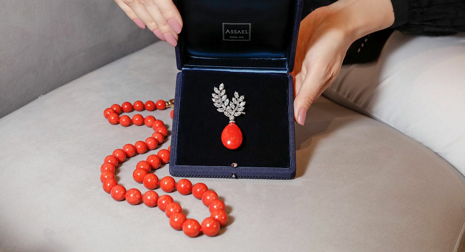 Assael Oxblood coral jewellery