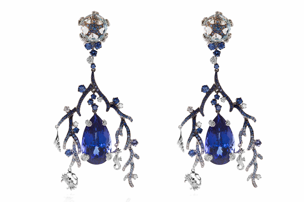 Coralia Tanzanite Earrings by Alessio Boschi