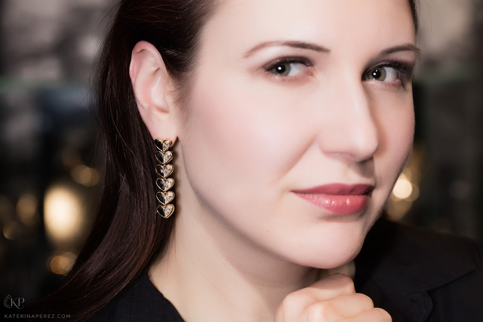  CADAR  yellow gold, white and black diamonds earrings from Endless collection. Photo by Simon Martner.