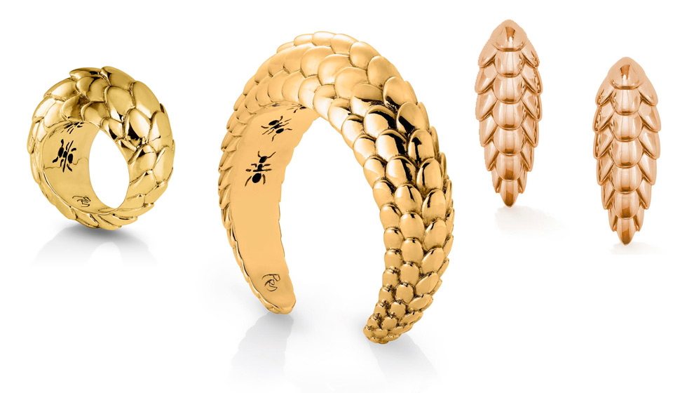 Patrick Mavros jewellery from Pangolin collection crafted in gold