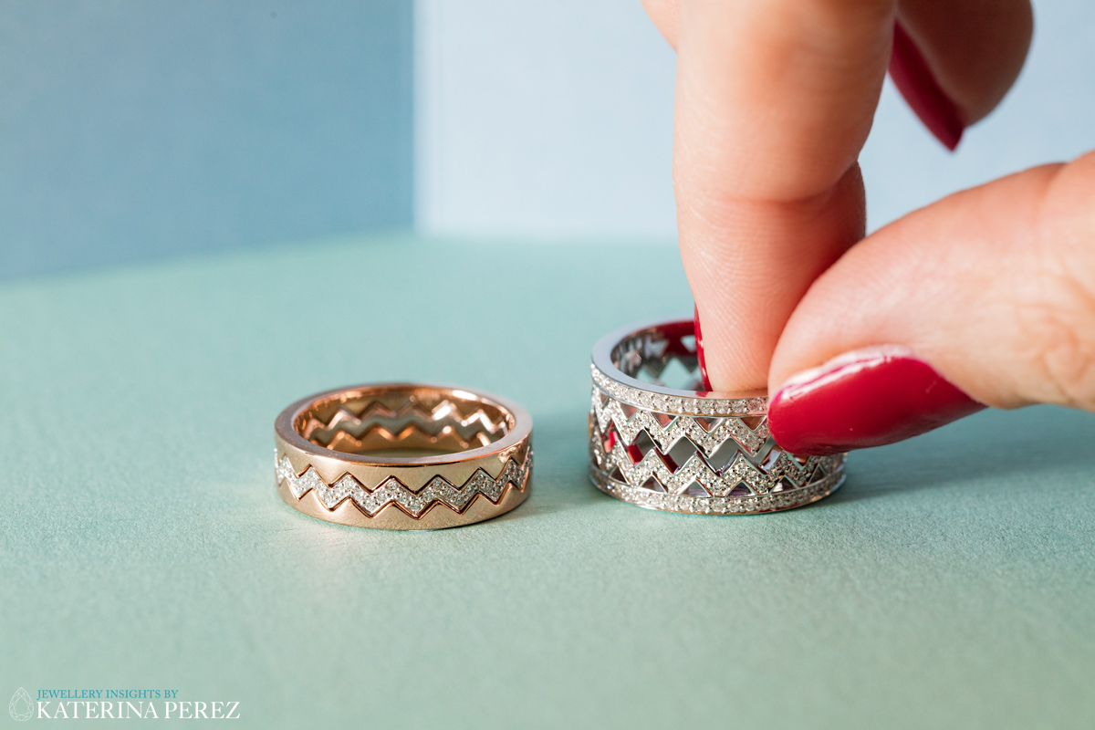  NUUN B2 Collection rings with diamonds