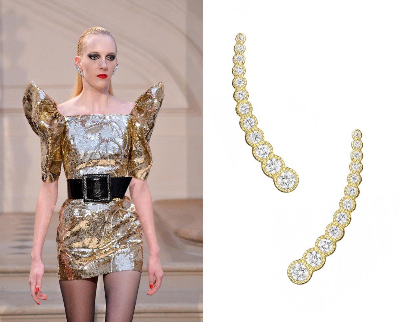  Saint Laurent with Diamond Ear Climber Earrings by Penny Greville £3,230