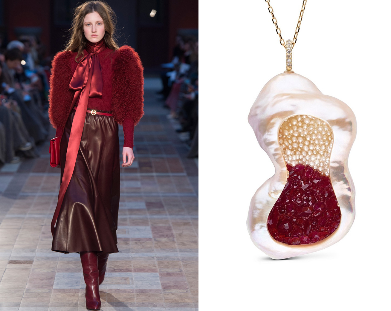  Sonia Rykiel with Bi Colour Pearls and Rubies Pendant by Little H £3,580
