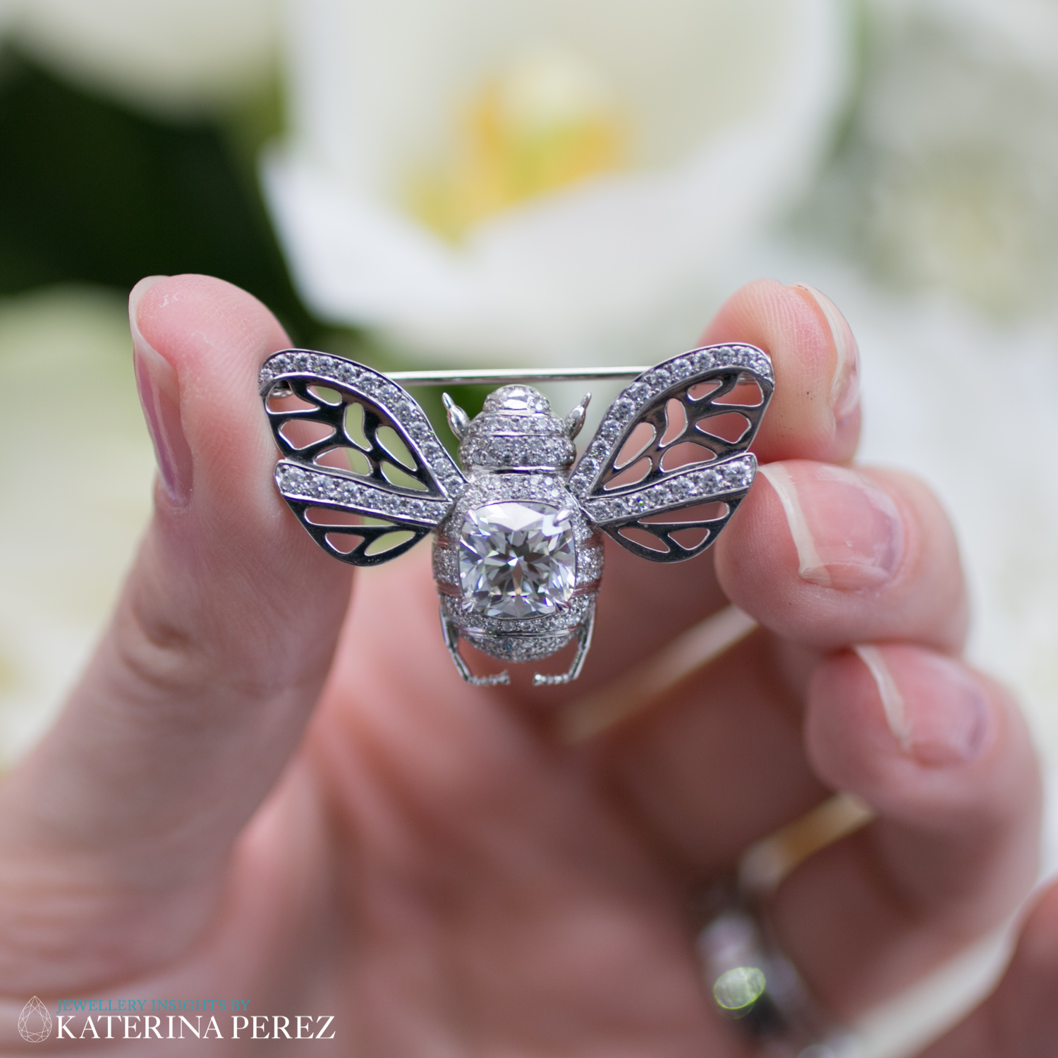  Theo Fennell Bee brooch with a 3.13cts Cushion Cut Forevermark diamond, £POA