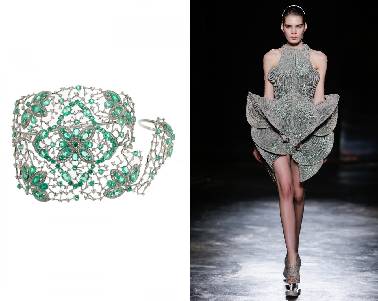 Gaydamak Jewellery Ring and Cuff – £62,840 with Iris Van Herpen