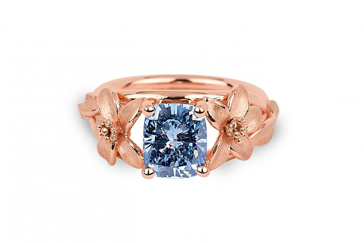 Кольцо с голубым бриллиантом Джейн Сеймур