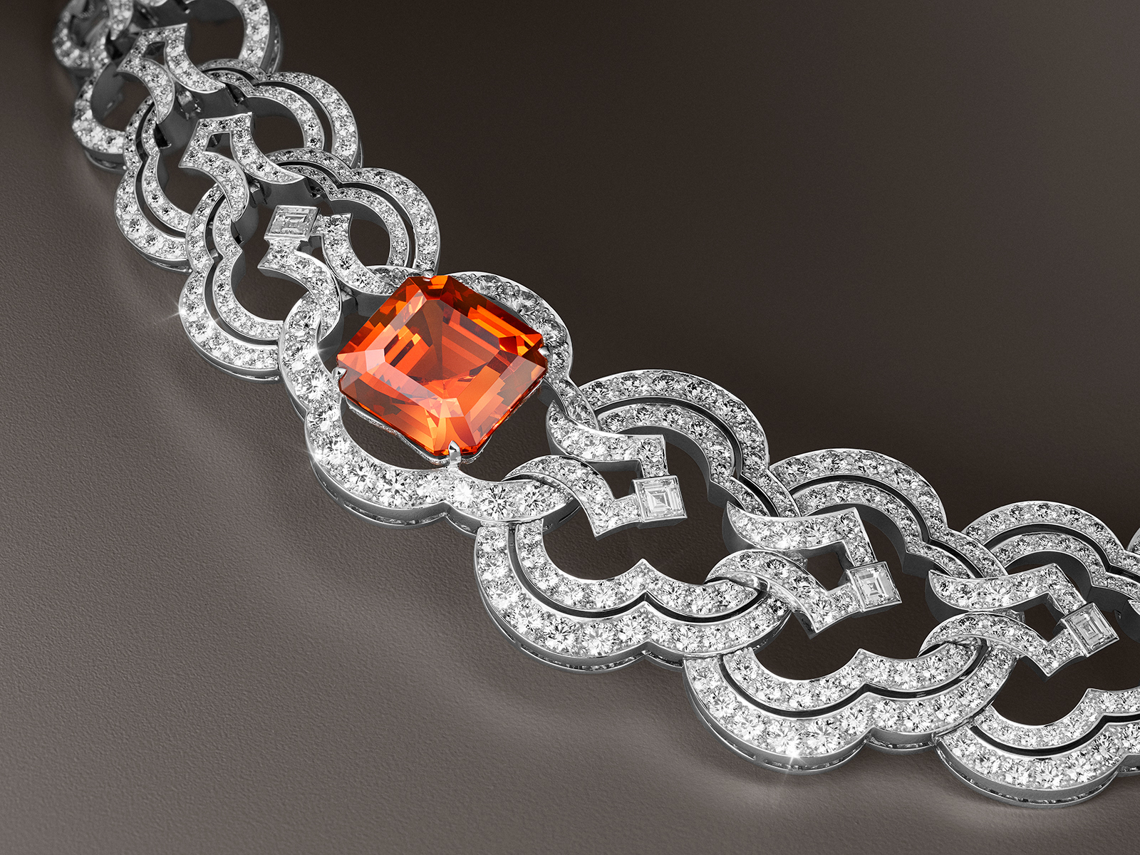 Louis Vuitton Conquêtes necklace with cushion cut Mandarin Garnet of 16.82 cts