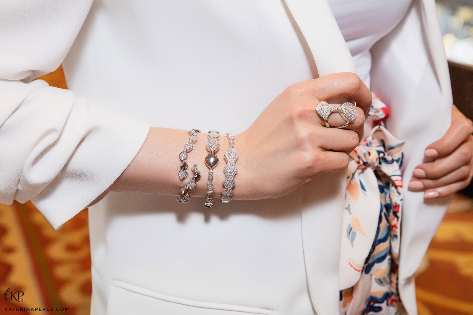 Akillis Python bracelets and ring paved with diamonds. Photo by Simon Martner
