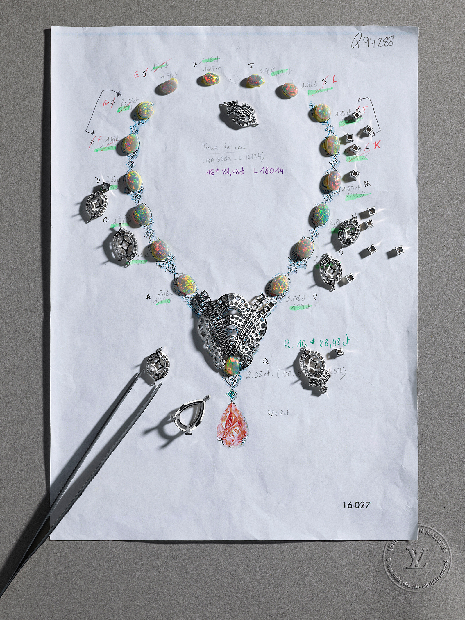 Louis Vuitton Imperial Topaz necklace in the making