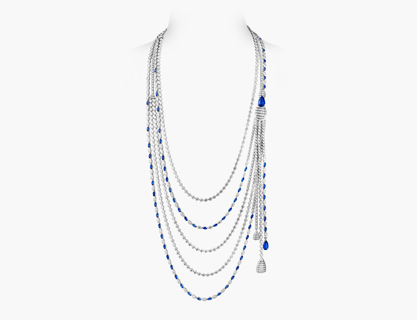 <p>&#8220;Sapphire Stripes&#8221; necklace from &#8220;Flying Cloud&#8221; collection</p>
