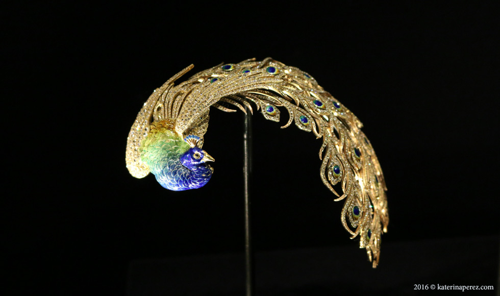  Mellerio dits Meller corsage brooch (or aigrette) in old, diamonds, enamel. Paris, c. 1905