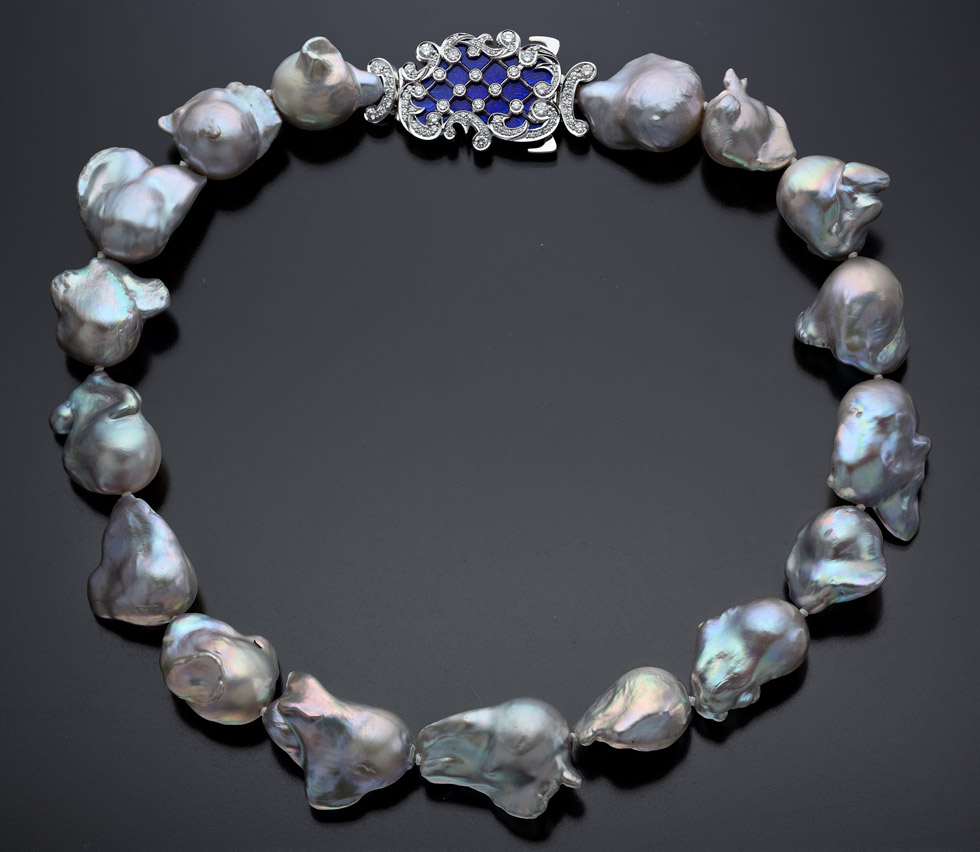 Ekaterina Kostrigina baroque pearl necklace