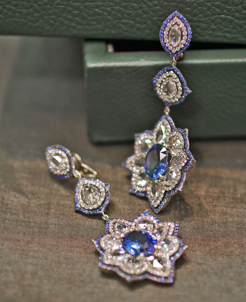 Ivy New York earrings with sapphires and diamonds