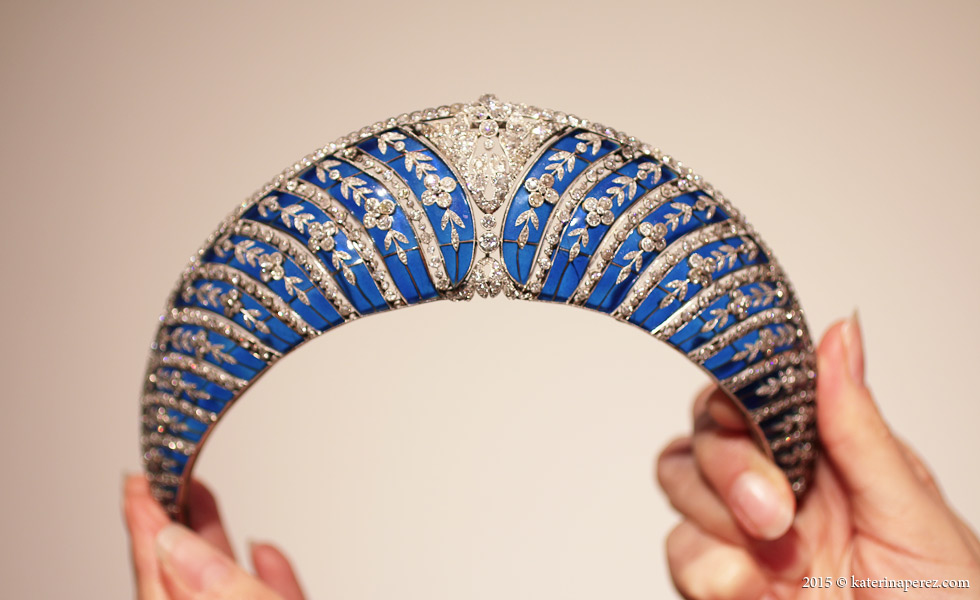 A BELLE ÉPOQUE ENAMEL AND DIAMOND TIARA, BY CHAUMET