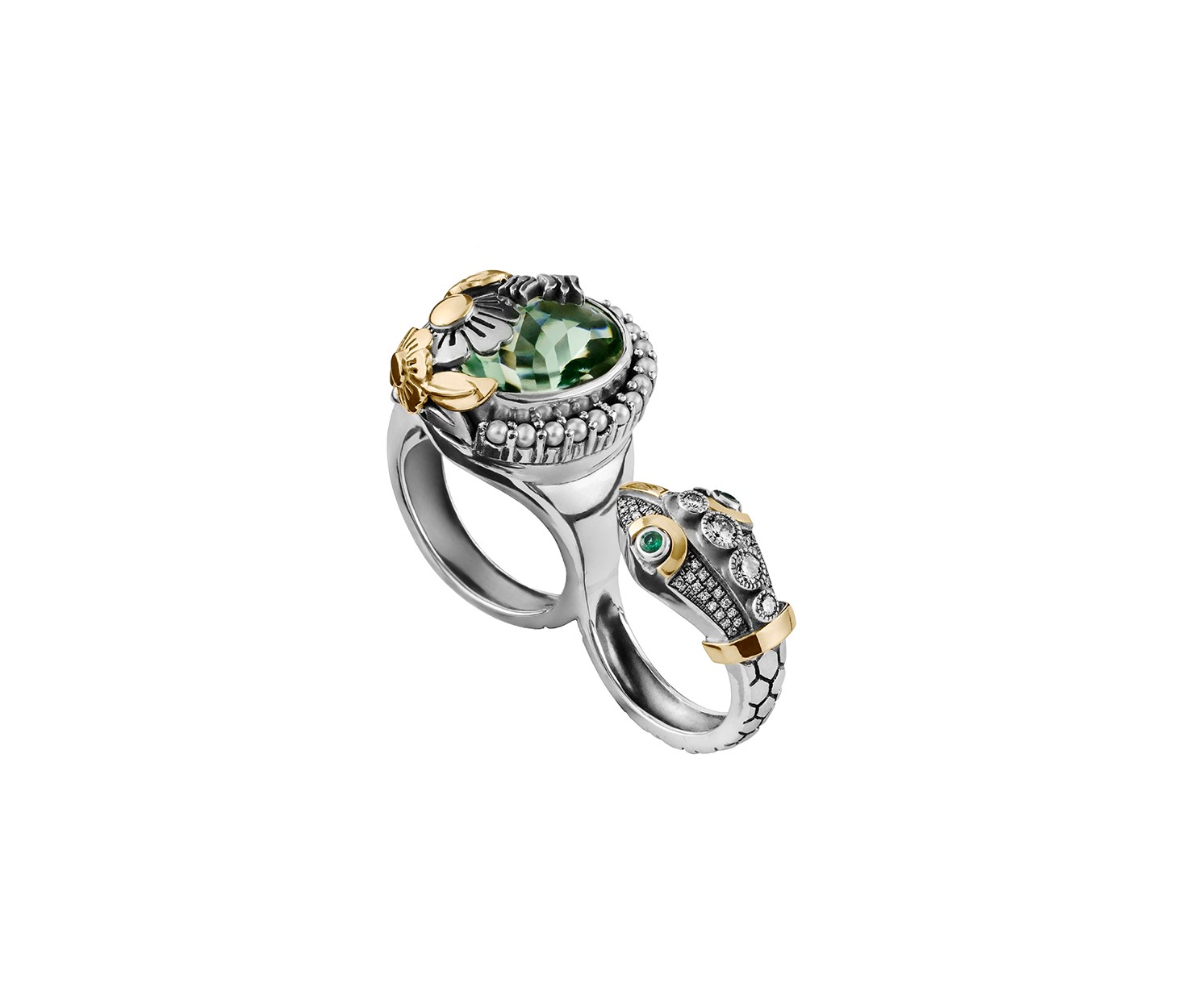  Azza Fahmy Snake double finger ring from the Wonders of Nature collection