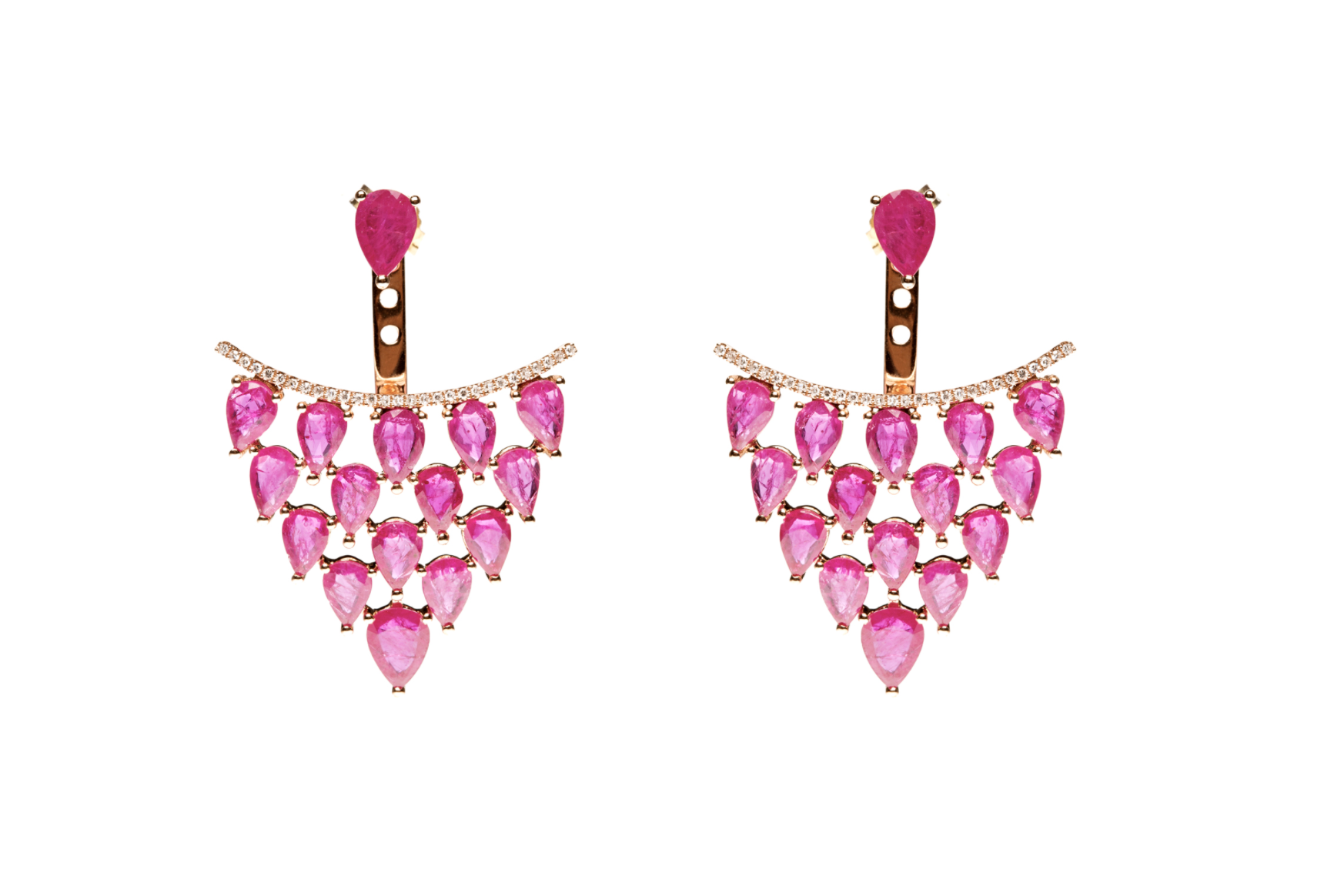 Evangelos Tsoukalas pink sapphire earrings from Starstruck collection