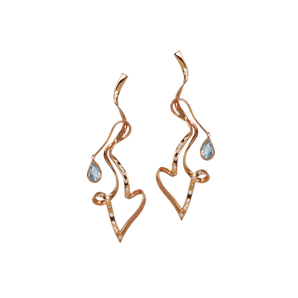  Alexandra Itouna earrings in rose gold with diamonds 