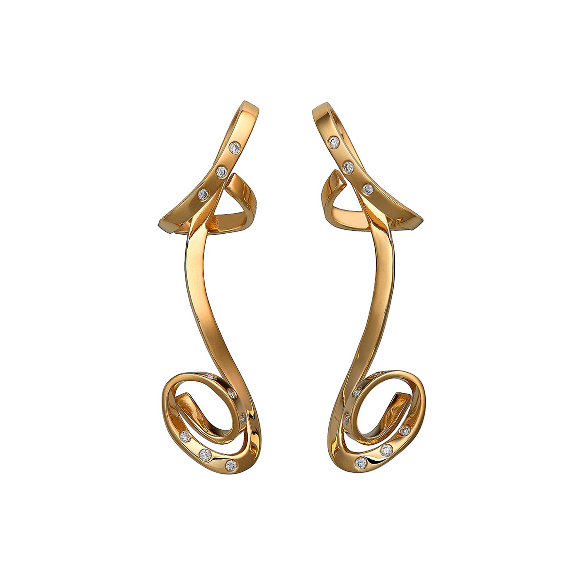  Alexandra Itouna earrings in yellow gold with diamonds