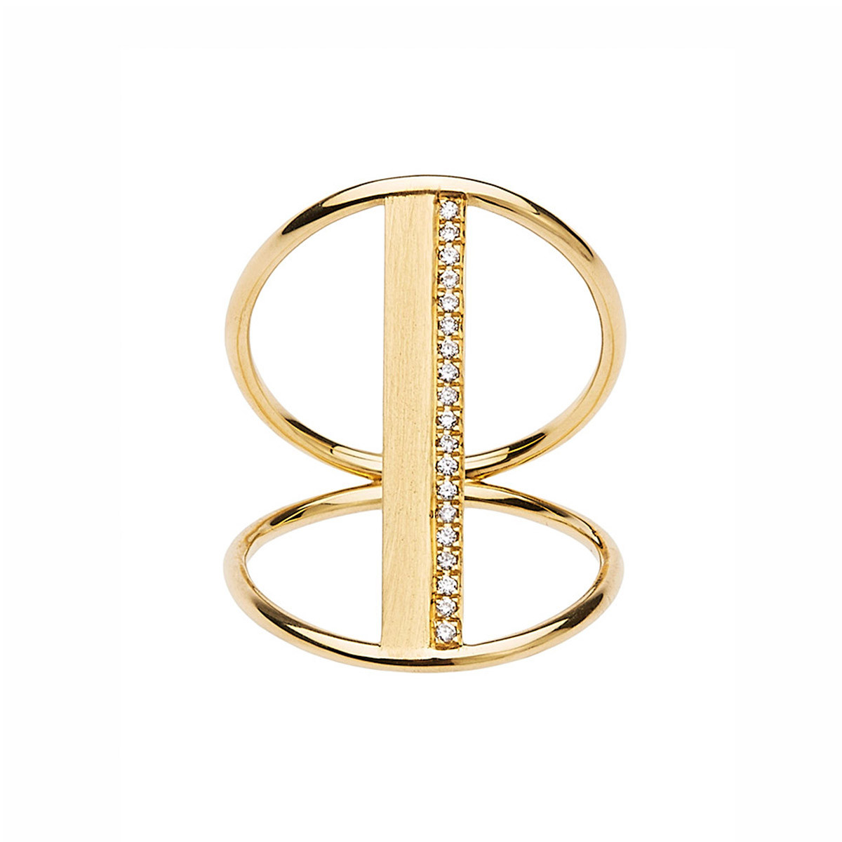  K K Lab ring in yellow gold with diamonds