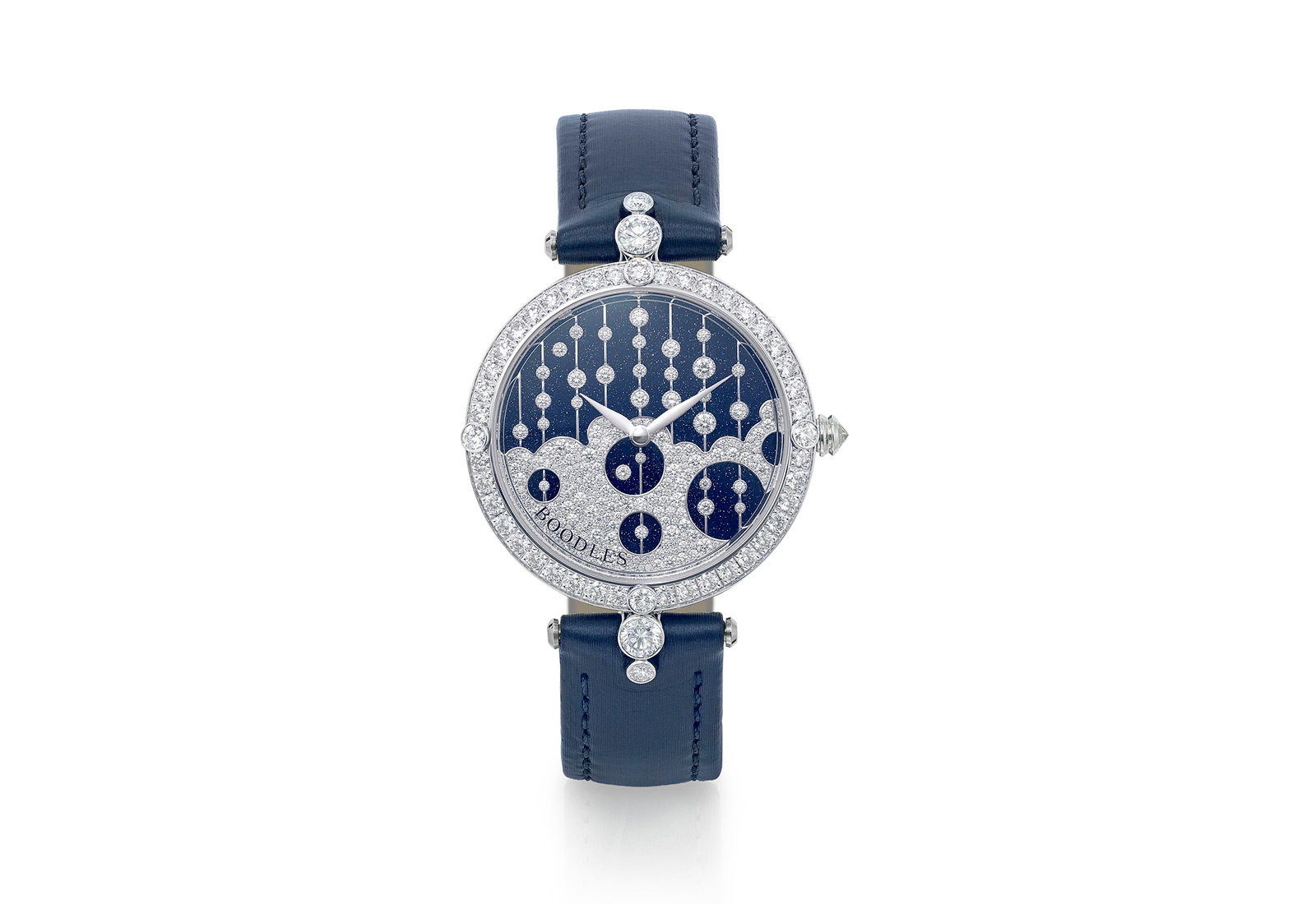 Raindance Blue Aventurine White Gold Watch with 3.15ct of round brilliant cut diamonds