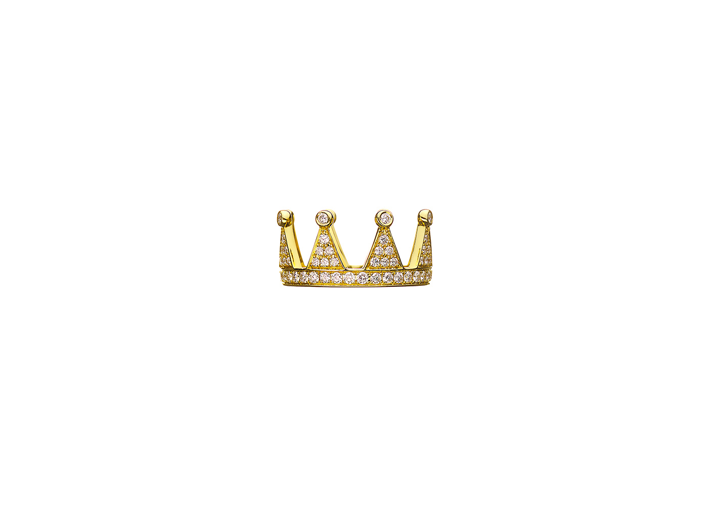  By Stolie Crown ring in yellow gold with diamonds