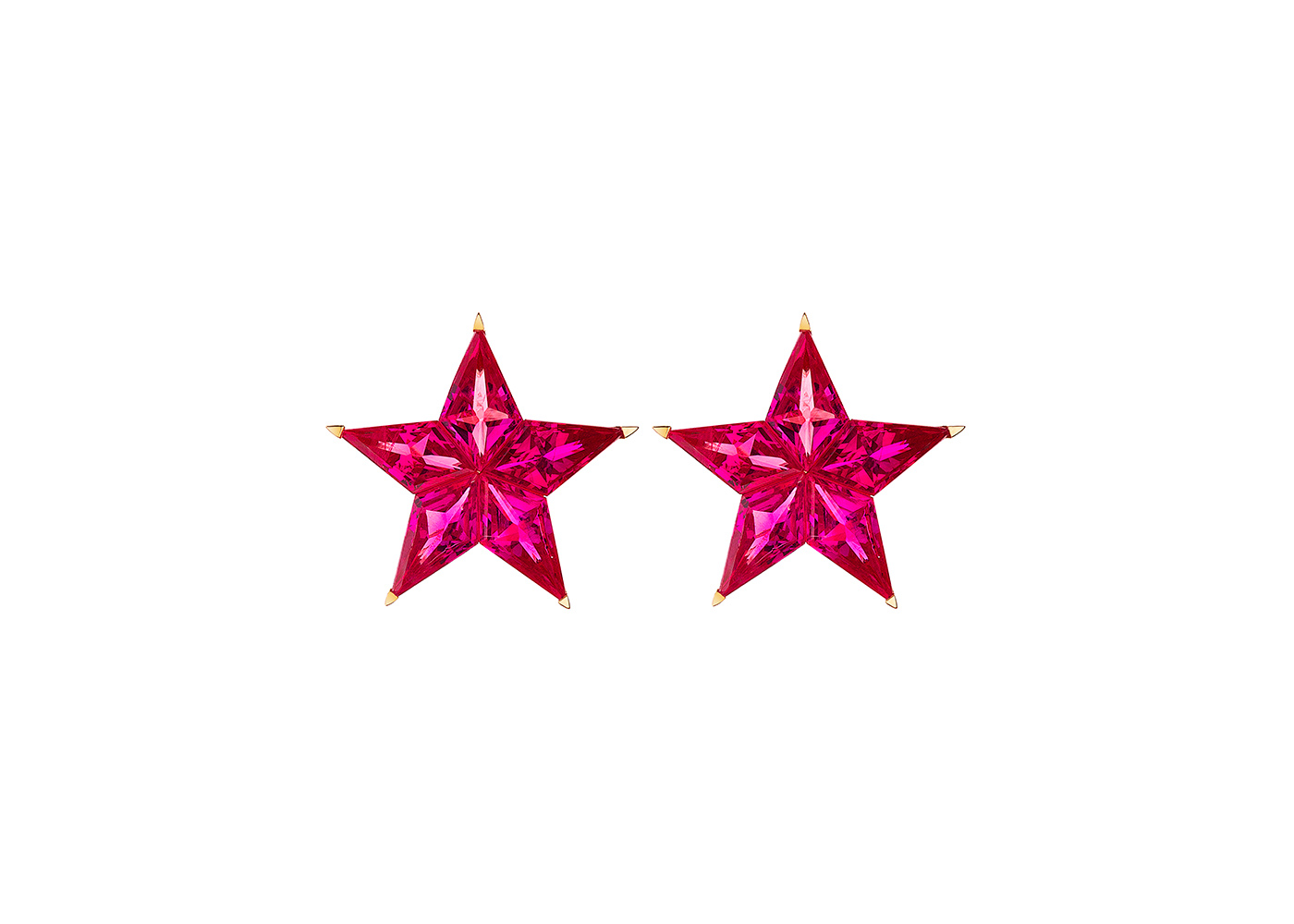 By Stolie stud earrings with rubies