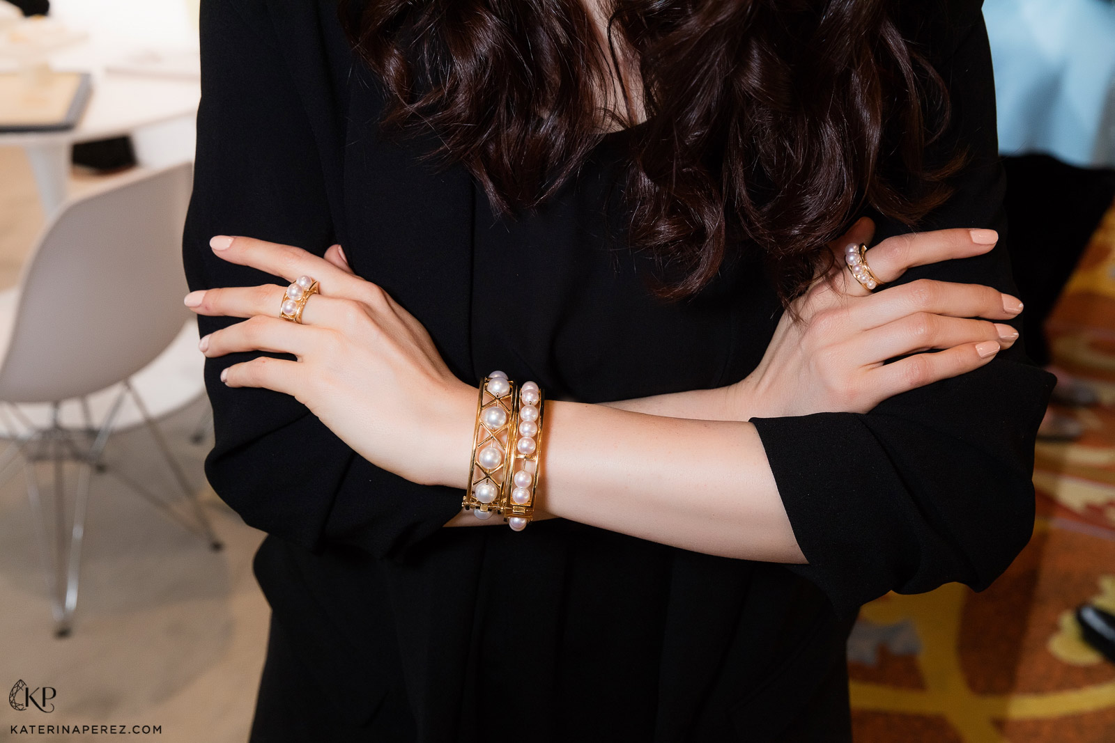 Assael Contemporary bracelets and rings with South Sea pearls. Photo by Simon Martner