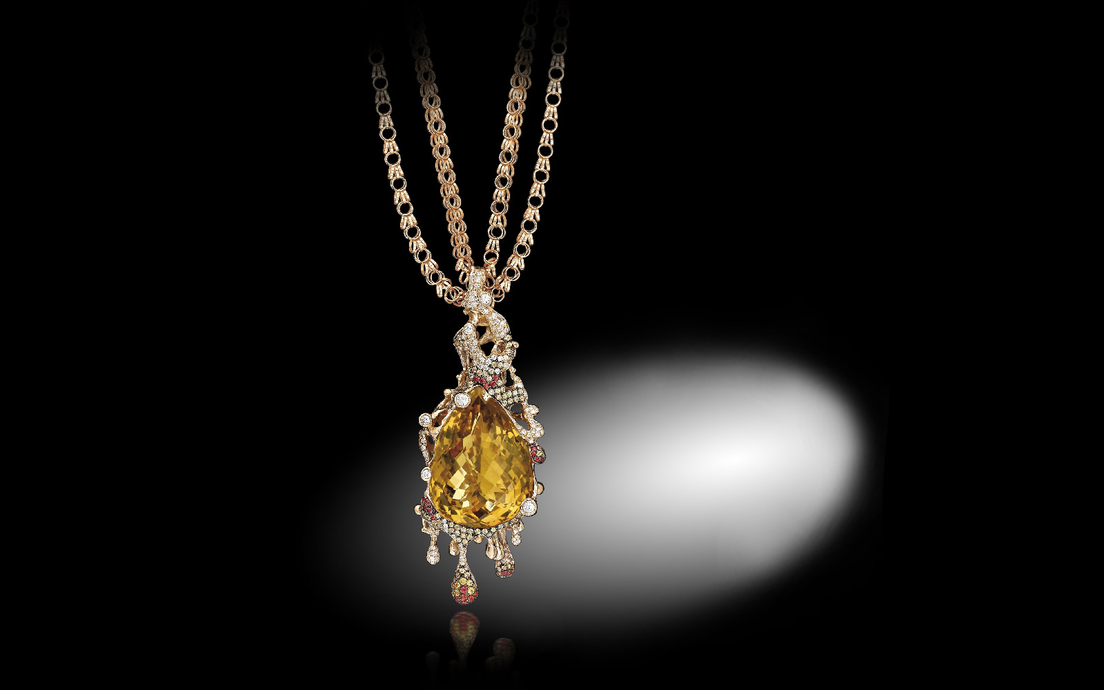  Davide Maule pendant with citrine, multi-coloured sapphires and diamonds 