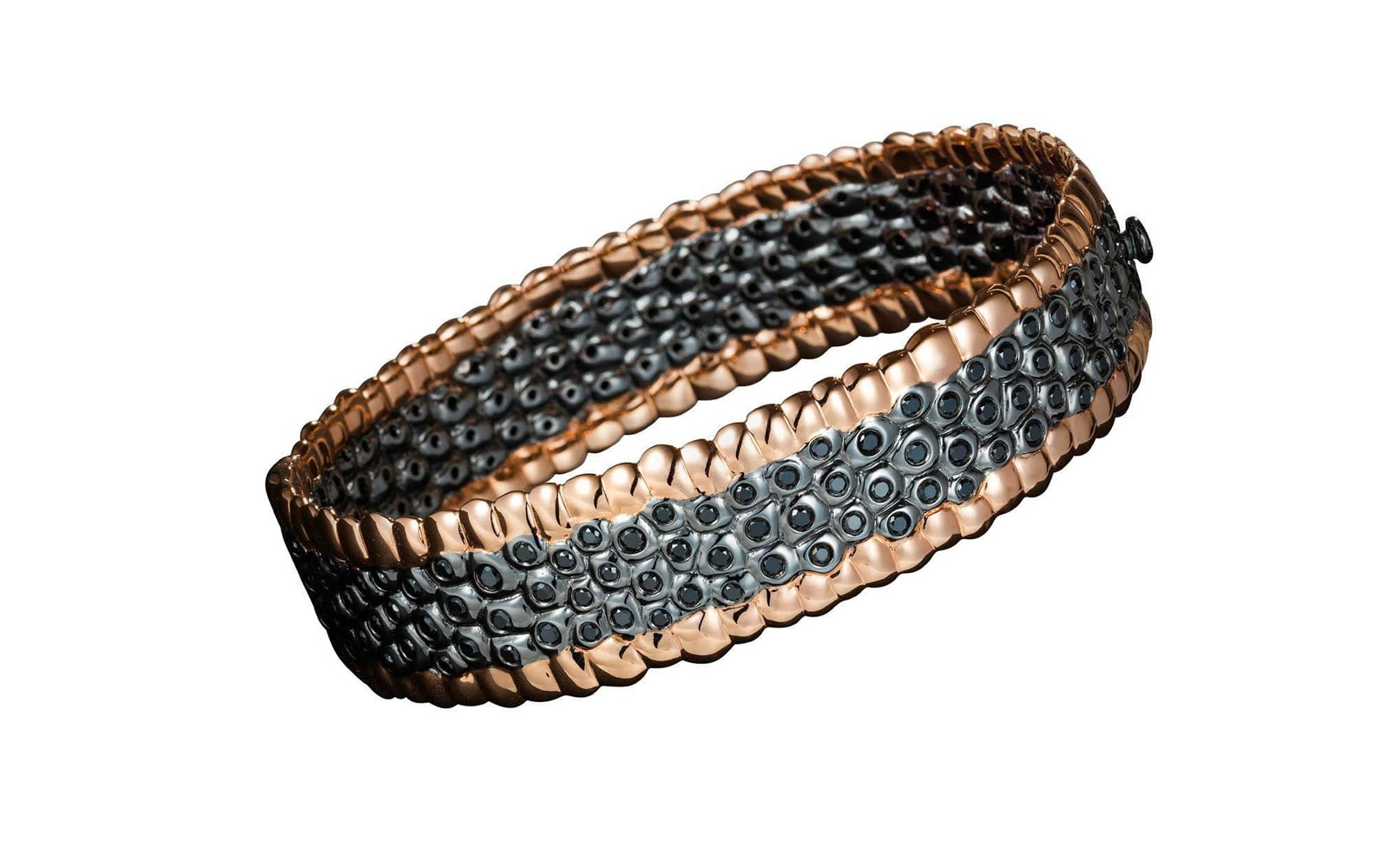  Julien Riad Sahyoun 'Just Revolution Skin' bracelet in rose and black gold with diamonds
