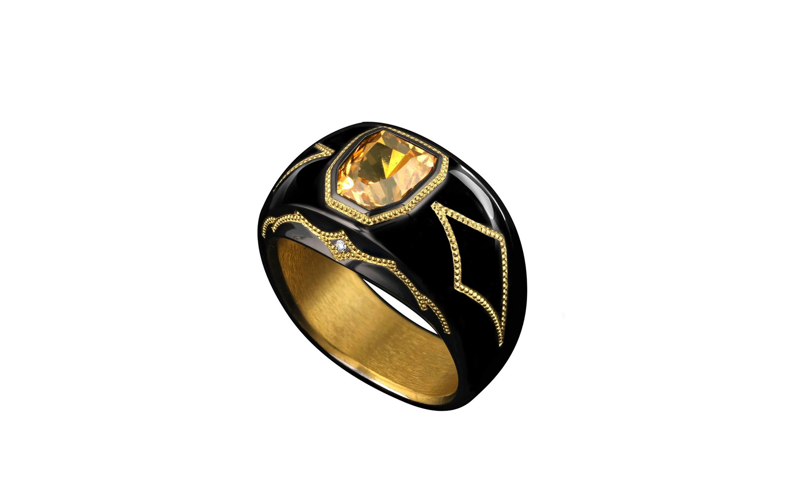 Zoltan David ring with Topaz in Knightsteel