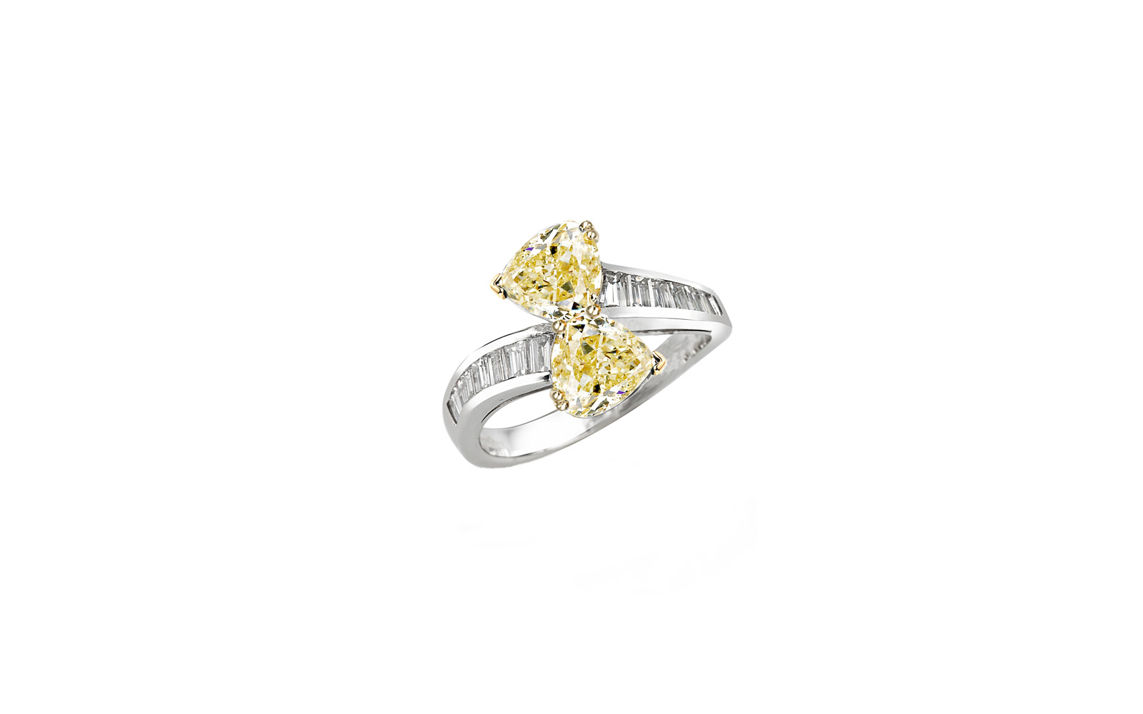  Picchiotti radiant yellow and colourless diamond engagement ring in platinum from Bridal collection