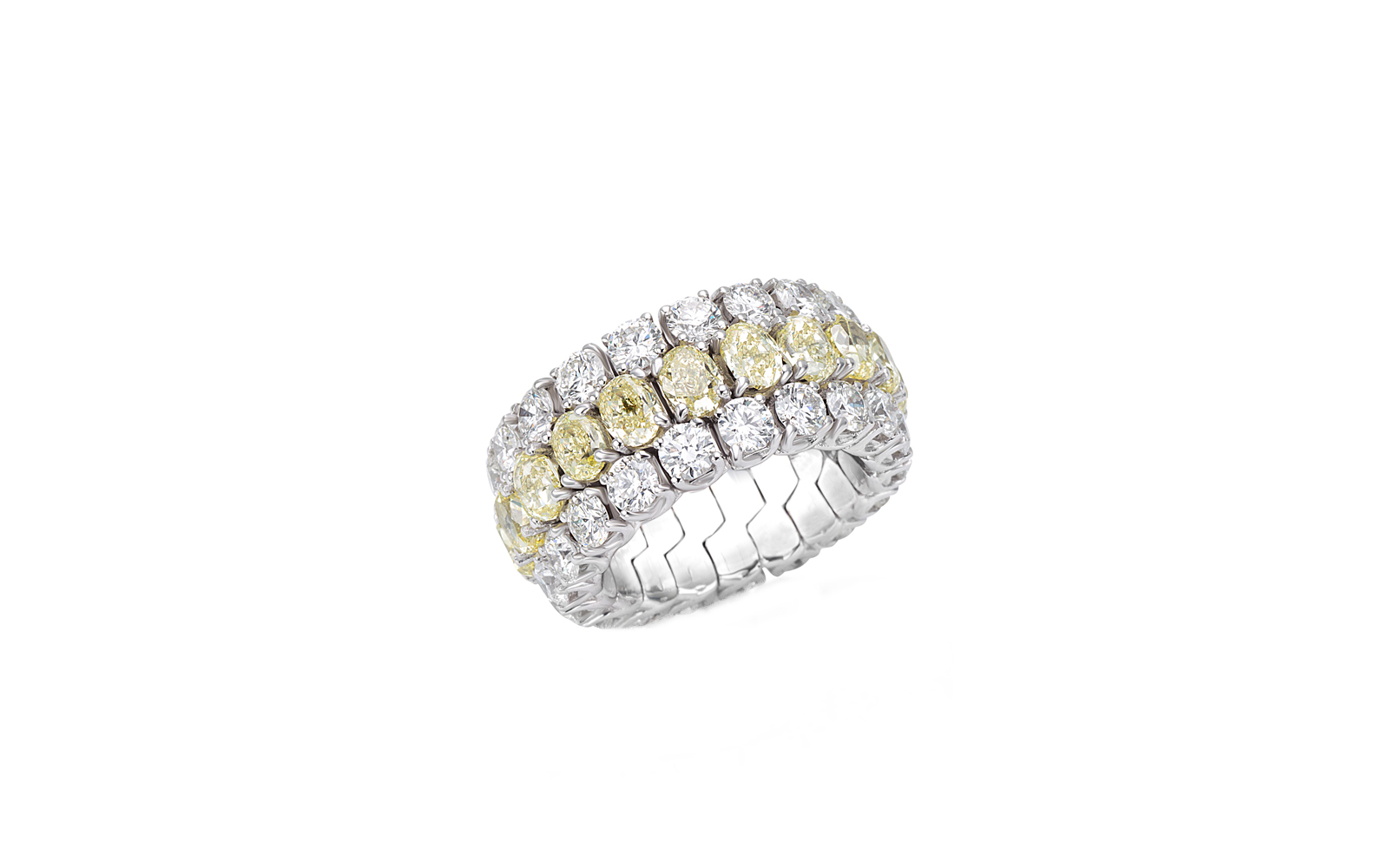  Picchiotti radiant yellow and colourless diamond Xpandable engagement ring in platinum from Bridal collection